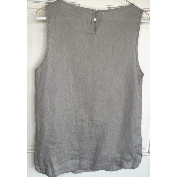 St. Tropez West Women’s Embroidered Linen Sleeveless Blouse Sz S Boho Lagenlook - Picture 10 of 14